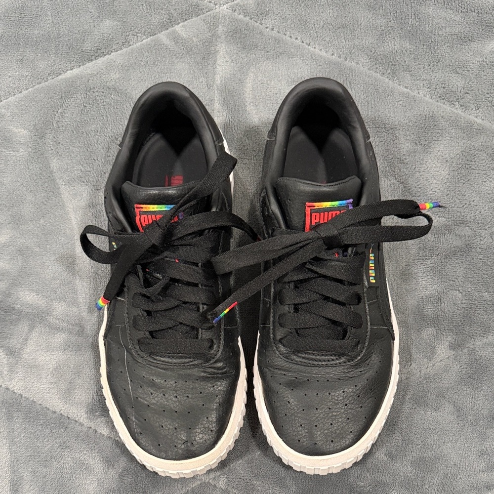 Puma Black Sneakers with Colorful Details
